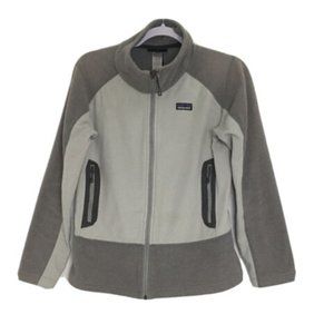 Patagonia Classic Fleece Jacket Full ZIp Gray Colorblock  M